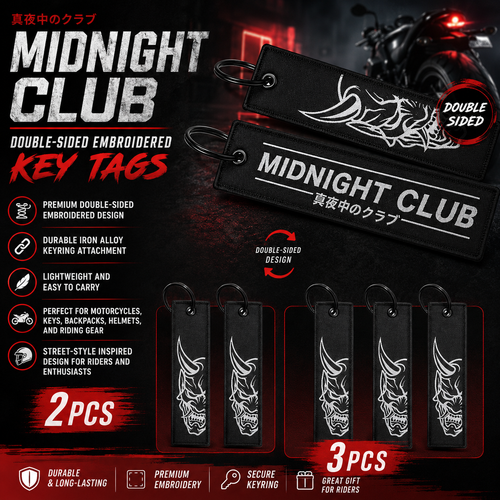 RideBuddy Midnight Club Keychain Set